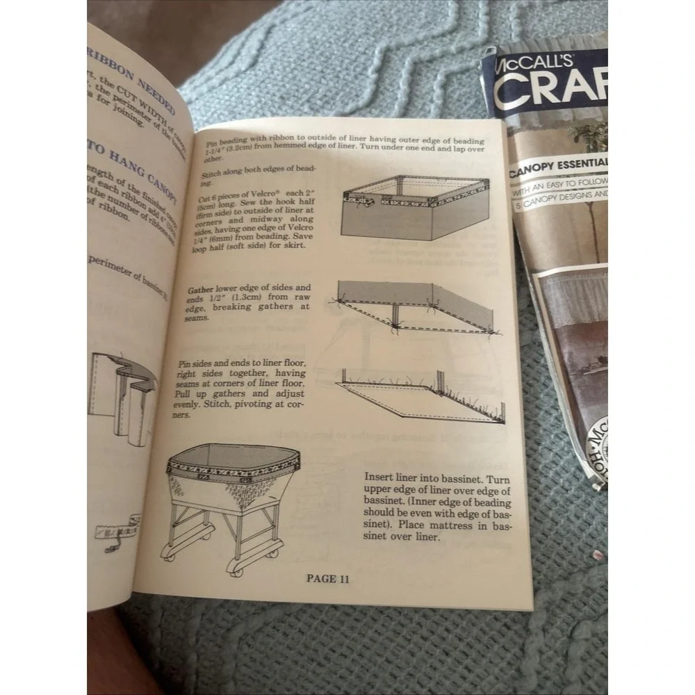 9253 McCalls SEWING Pattern Baby Room Bed Canopy Booklet 5 Designs Bassinet OOP